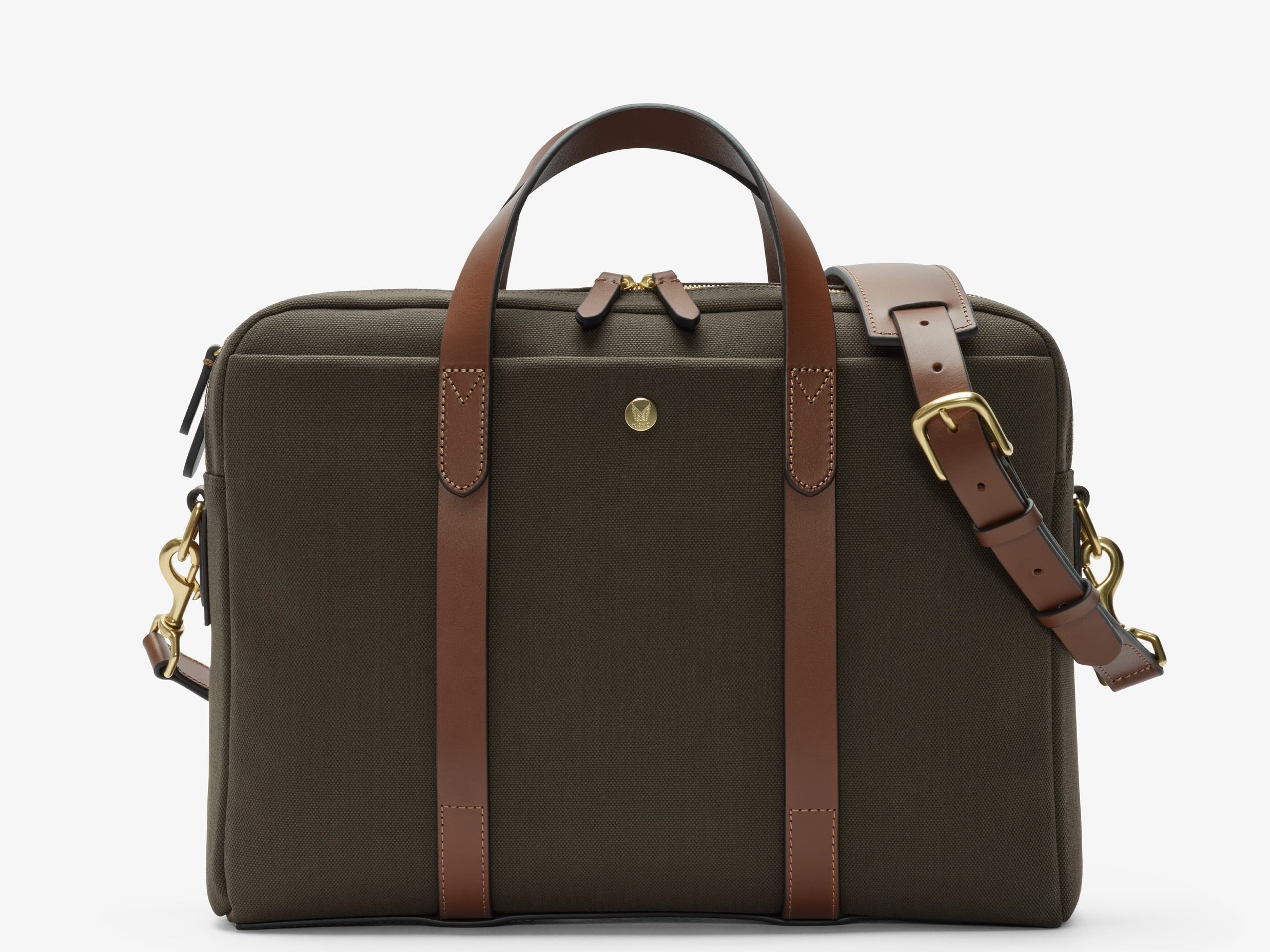 M/S Endeavour, Army/Cuoio – Canvas Briefcase Mismo – Mismo