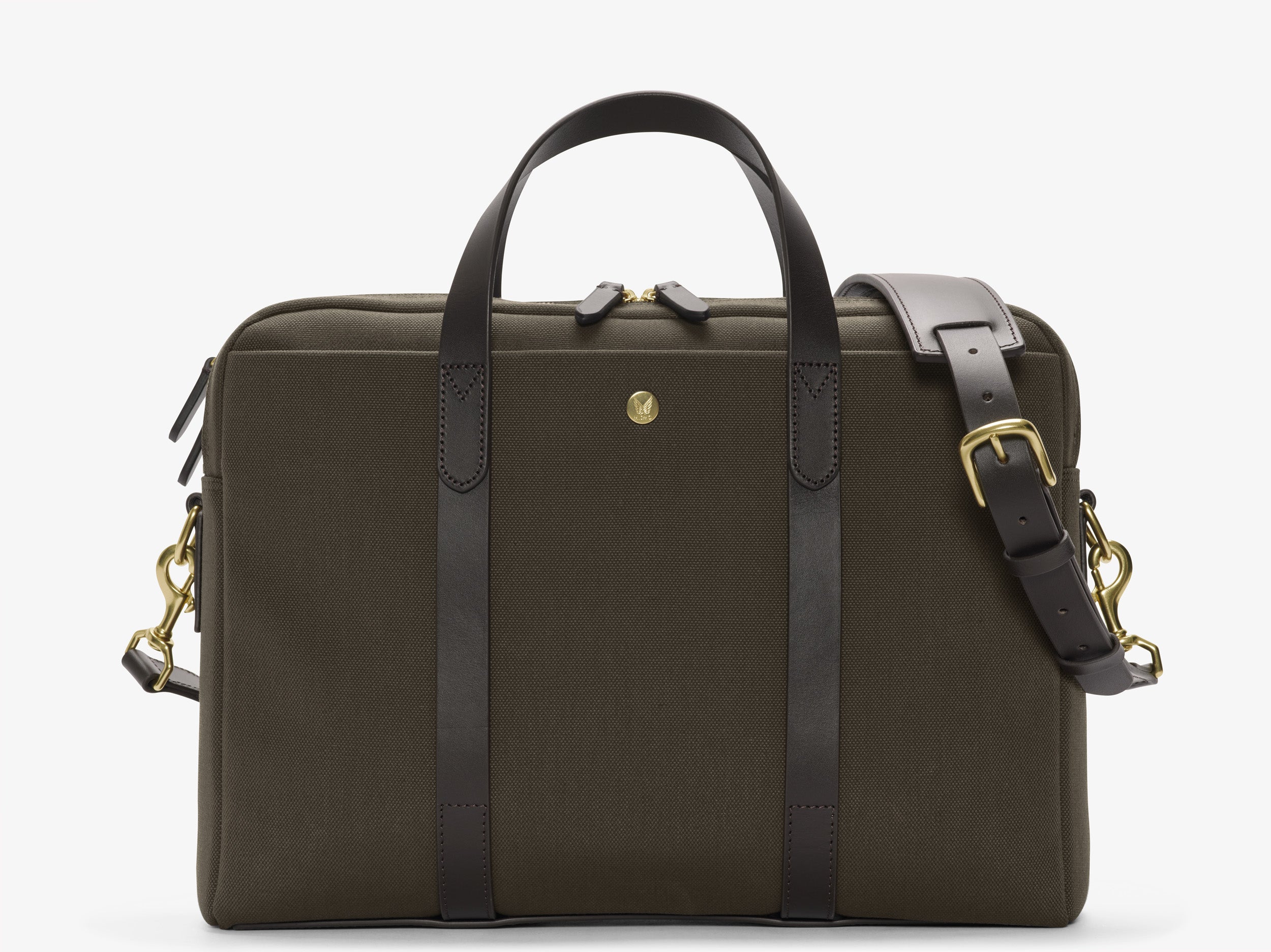 M/S Endeavour, Army/Dark Brown – Canvas Briefcase Mismo – Mismo