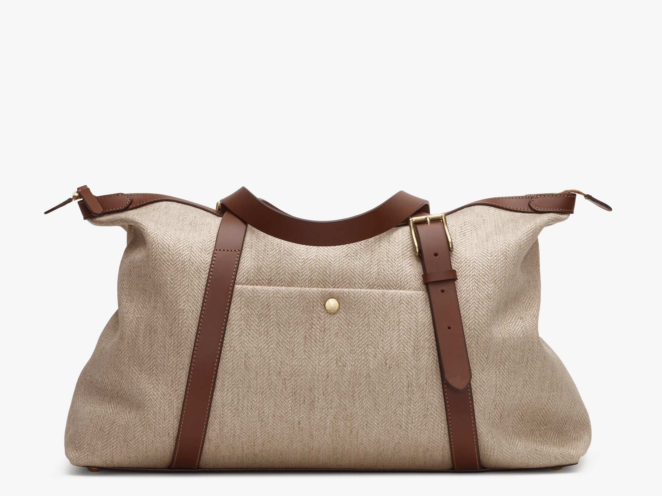 Exclusive weekend bag in linen herringbone – Mismo