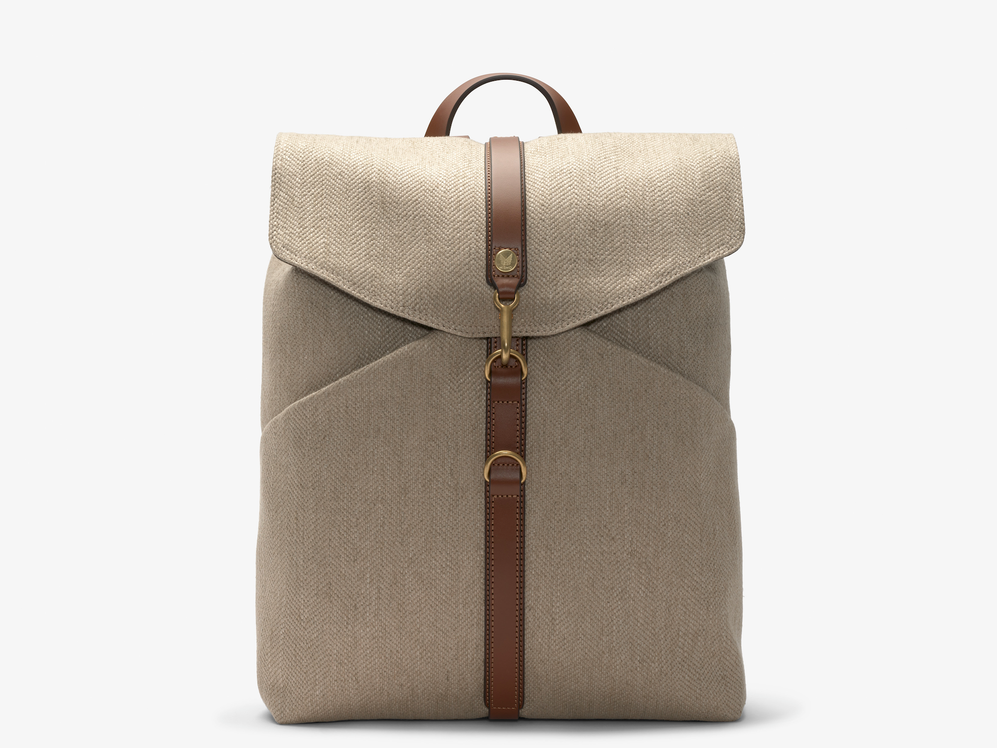 M S Rucksack in nylon jacquard I Herringbone Cuoio I MISMO Mismo Copenhagen