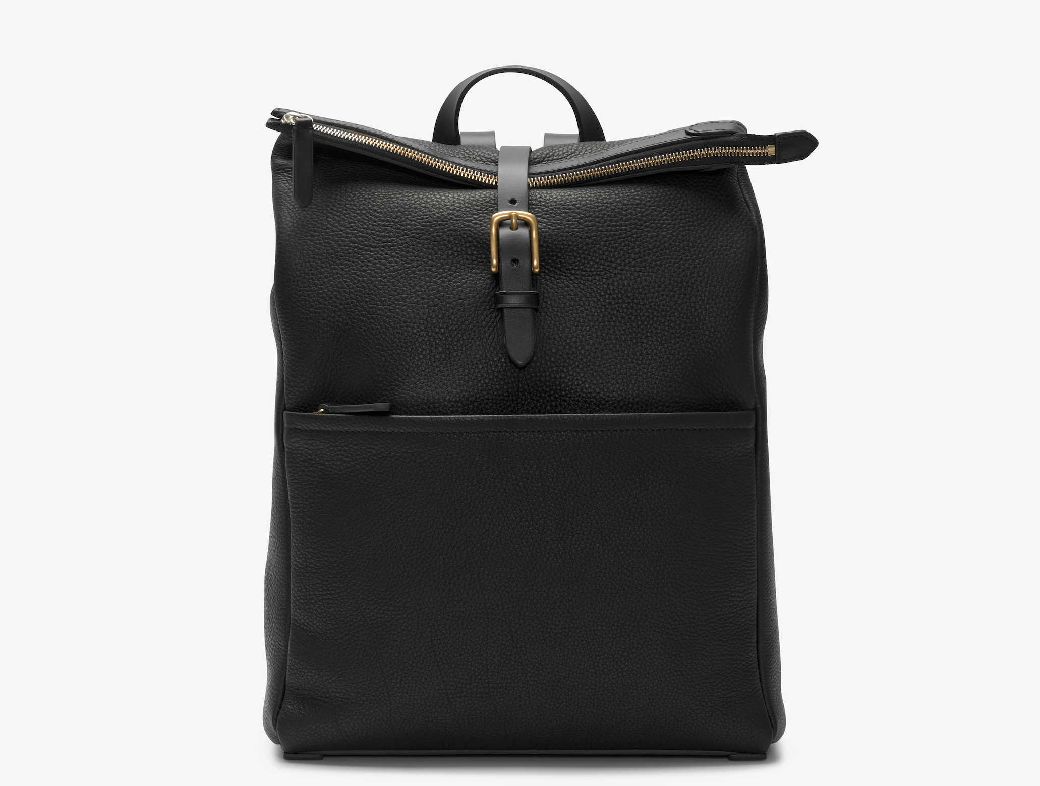 Leather Roll Top Backpack | Black Leather | Danish Design – Mismo ...